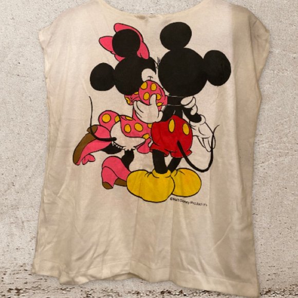 Sunday Comics Vintage Mickey & Minnie Mouse Front & Back Design T-shirt - Picture 2 of 7